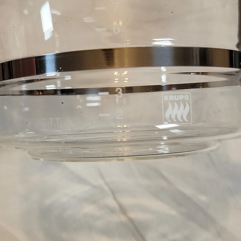 Krups 12 Cup Carafe and Lid Black Replacement Coffee Pot Glass ProAroma 453 452